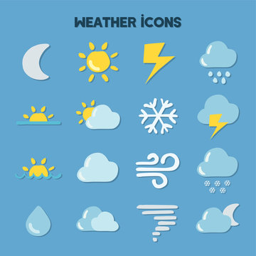 Wheather icons vector illustrations set.