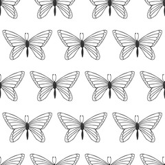 Naklejka na ściany i meble Seamless butterfly pattern. Summer Scandinavian design.