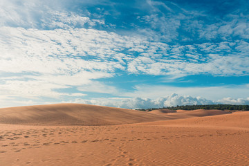 Fototapeta na wymiar Desert with blue sky.Landscape photo.