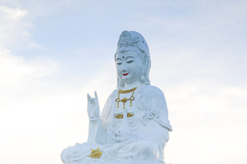 Guan Yin Statue at temple Wat Huay Pla Kang, Chiang Rai, Thailand - 247025281