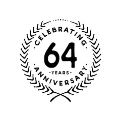 64 years design template. 64th vector and illustration 