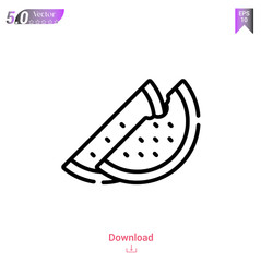 Outline watermelon icon isolated on white background. Line pictogram. Graphic design, mobile application, logo, user interface. Editable stroke. EPS10 format vector illustration