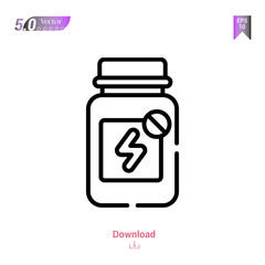 Outline vitamins icon isolated on white background. Line pictogram. Graphic design, mobile application, logo, user interface. Editable stroke. EPS10 format vector illustration