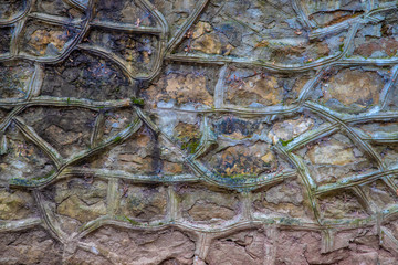 abandoned grunge cracked brick stucco wall background