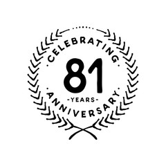 81 years design template. 81st vector and illustration 