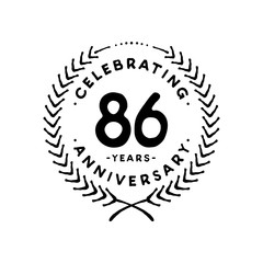 86 years design template. 86th vector and illustration 