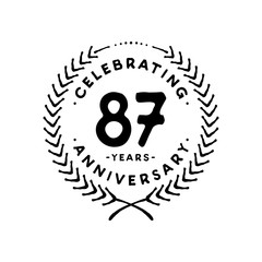87 years design template. 87th vector and illustration 