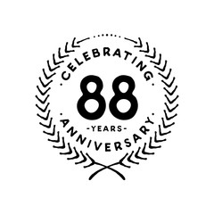 88 years design template. 88th vector and illustration 