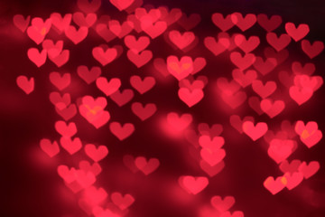 valentines day background with pink hearts bokeh