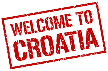 welcome to Croatia stamp