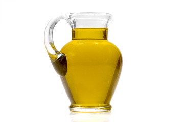 Olive oil in a glass jar