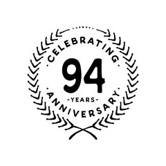 94 years design template. 94th vector and illustration 