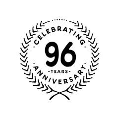 96 years design template. 96th vector and illustration 