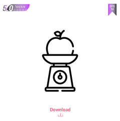 Outline scale icon isolated on white background. Line pictogram. Graphic design, mobile application, logo, user interface. Editable stroke. EPS10 format vector illustration