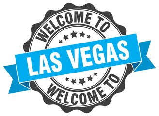 Fototapeta premium Las Vegas round ribbon seal
