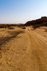 Off road driving to Spitzkoppe's rock formations, Namibia