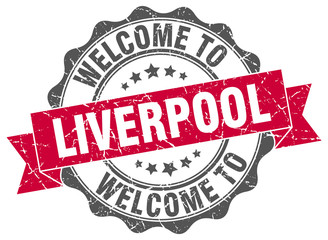 Fototapeta premium Liverpool round ribbon seal