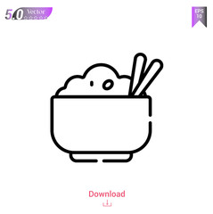 Outline rice icon isolated on white background. Line pictogram. Graphic design, mobile application, logo, user interface. Editable stroke. EPS10 format vector illustration