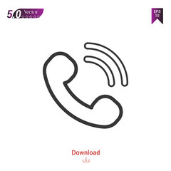 Outline Phone icon isolated on white background. Line pictogram. Graphic design, mobile application, logo, user interface. Editable stroke. EPS10 format vector illustration