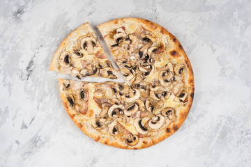 Italian pizza isolated on white background