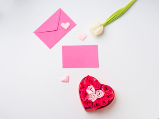 Valentine's day greeting card concept with flowers