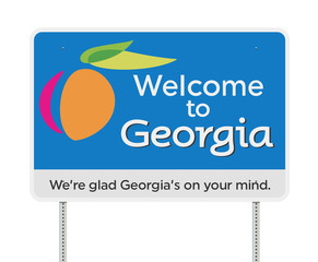 Fototapeta Welcome to Georgia road sign obraz
