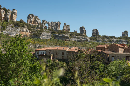 Orbaneja del Castillo, beautiful village of Burgos, Castilla y Leon, Spain