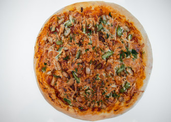 handmade italian pizza isolate on white background