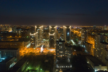 Fototapeta na wymiar night city from a height