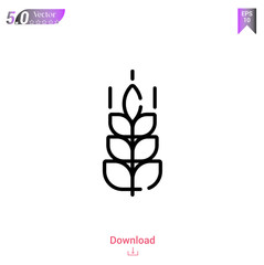 Outline gluten icon isolated on white background. Line pictogram. Graphic design, mobile application, logo, user interface. Editable stroke. EPS10 format vector illustration