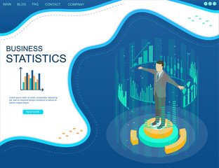 Statistical analysis concept in isometric view