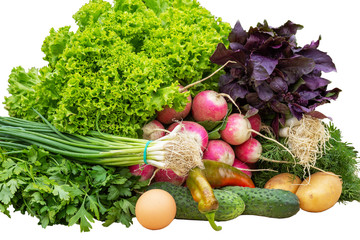 fresh vegetables isolated on white