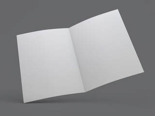 Blank Brochure magazine isolated to replace your design. 3D