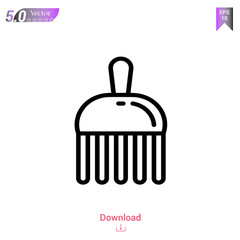 Outline comb icon isolated on white background. Line pictogram. Graphic design, mobile application, logo, user interface. Editable stroke. EPS10 format vector illustration