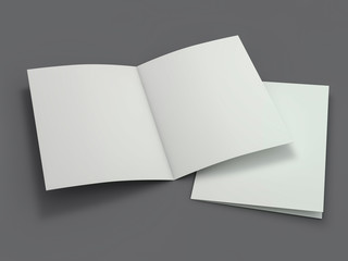 Blank Brochure magazine isolated to replace your design. 3D