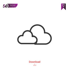 Outline Cloud icon isolated on white background. Line pictogram. Graphic design, mobile application, logo, user interface. Editable stroke. EPS10 format vector illustration