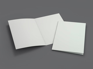 Blank Brochure magazine isolated to replace your design. 3D