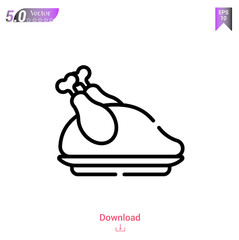 Outline chicken icon isolated on white background. Line pictogram. Graphic design, mobile application, logo, user interface. Editable stroke. EPS10 format vector illustration
