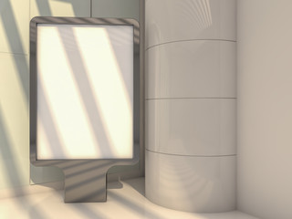 Mock up. Blank billboard outdoor advertising, public information board. 3D