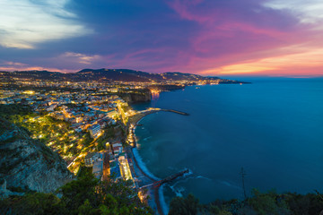 Naklejka premium Sunset view of Sorrento, Italy.