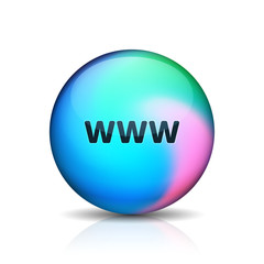 www internet button Holographic Style illustration