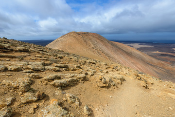 White Crater in Lanzarote, Canary islands, Spain