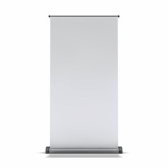Blank rollup banner display. Template mockup. 3D