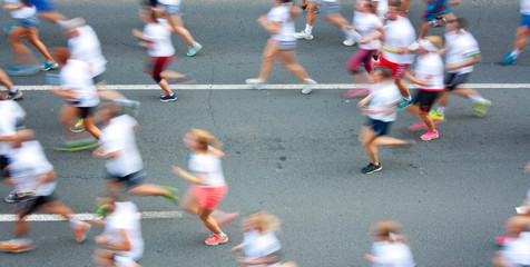 Half marathon on city streets - 247041049