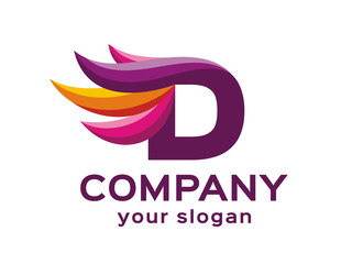 Letter D logo. Vector format, available for editing.