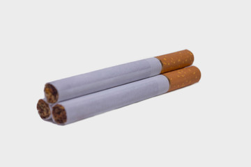 Cigarettes on white isolated background