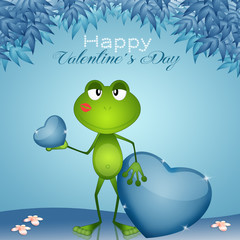 an illustration of nice frog with heart
