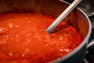 Traditional famous Italian tomato sauce for any kind of pasta, local name for this dish is 