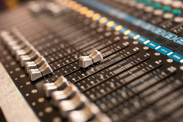 sound music mixer control panel in the event hall