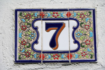 Number 7 on the house wall